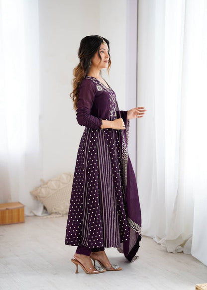 Tanvi Eleganza Crunchy Silk Anarkali Gown
