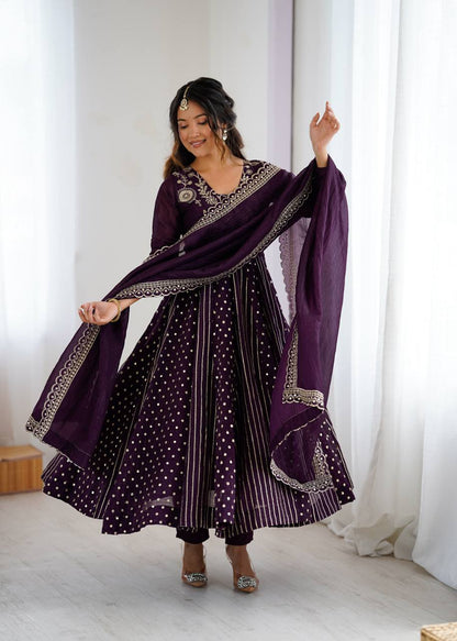 Tanvi Eleganza Crunchy Silk Anarkali Gown