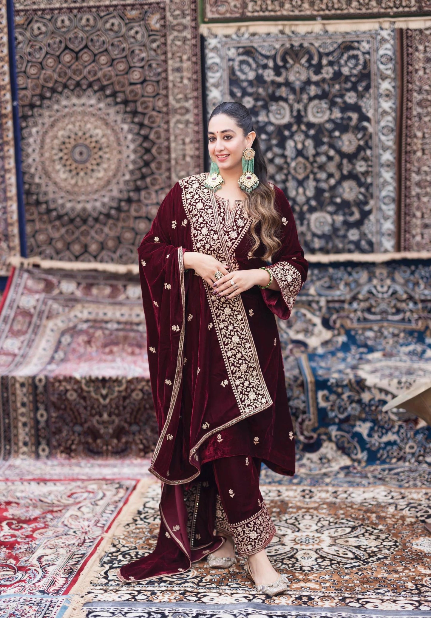 Reeva Royal Premium Velvet Suit Set