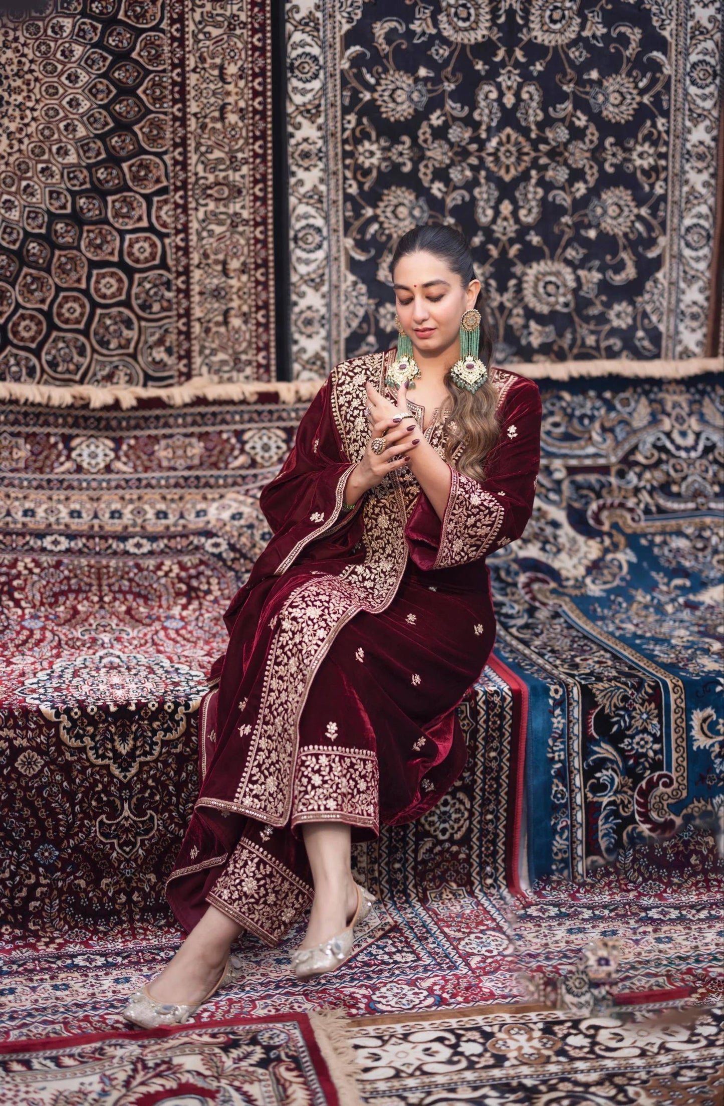 Reeva Royal Premium Velvet Suit Set