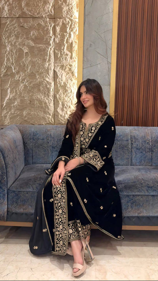 Reeva Royal Premium Velvet Suit Set