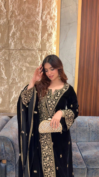 Reeva Royal Premium Velvet Suit Set