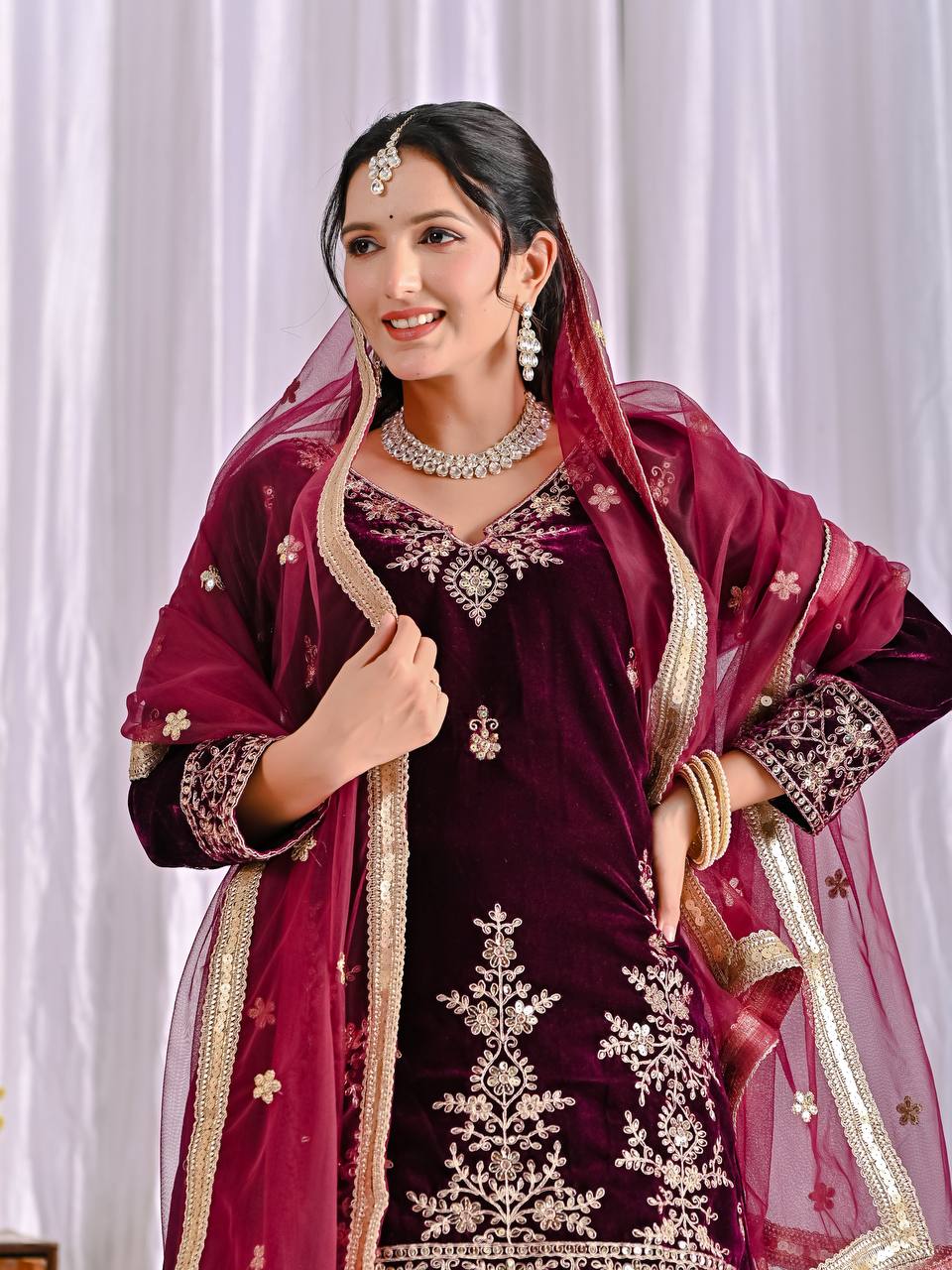 Mahira Viscous Velvet  Party Wear Sharara