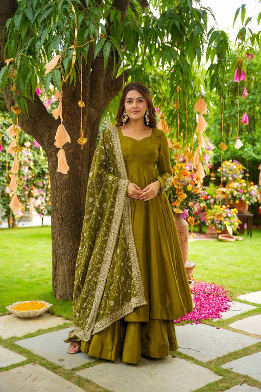 Green German Chiffon Suit Set