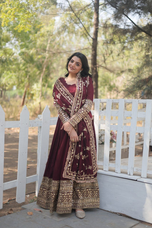 RADIANT DARK MAROON SUIT SET