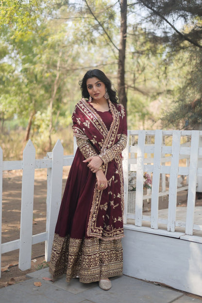 RADIANT DARK MAROON SUIT SET