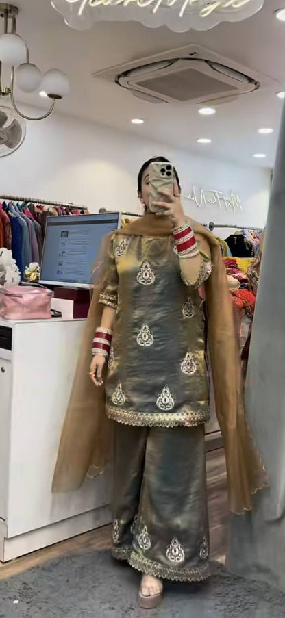 Hiva Golden Touch Designer Partywear Suit Set