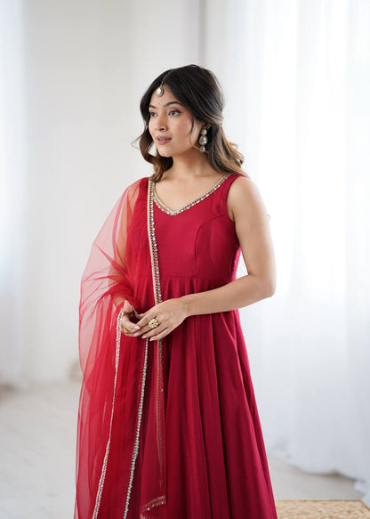 Ziyana Romansilk Chanderi Anarkali