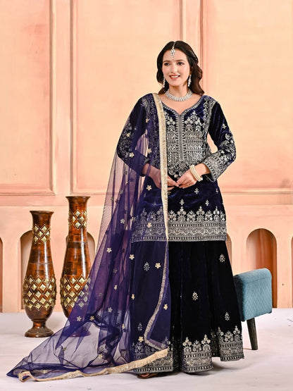 Raha Designer Party Wear Velvet Sharara