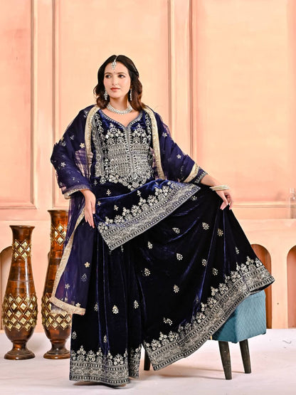 Raha Designer Party Wear Velvet Sharara