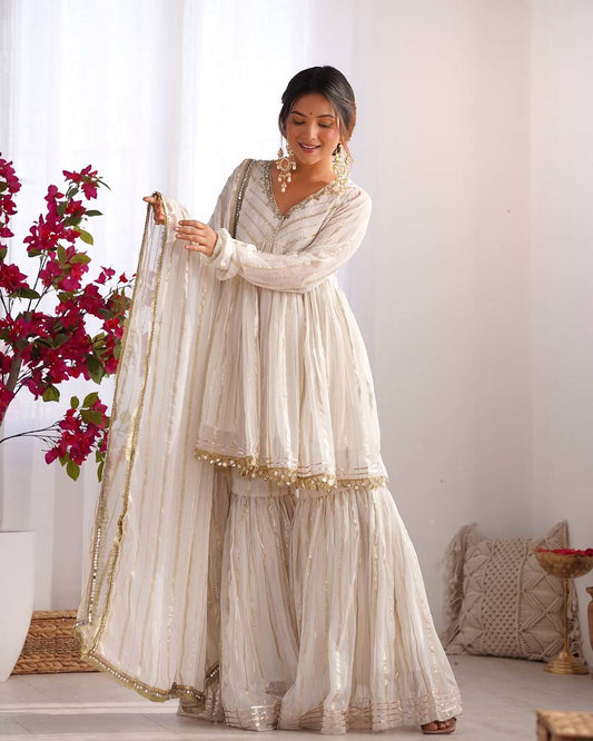 Alisha Real Mirror Handwork Sharara