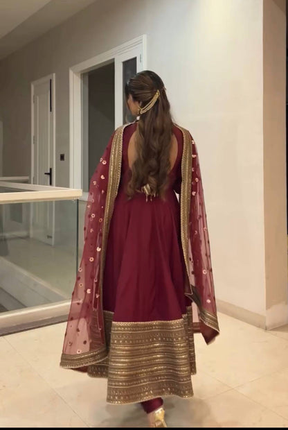 Avika Roman silk Anarkali  Suit