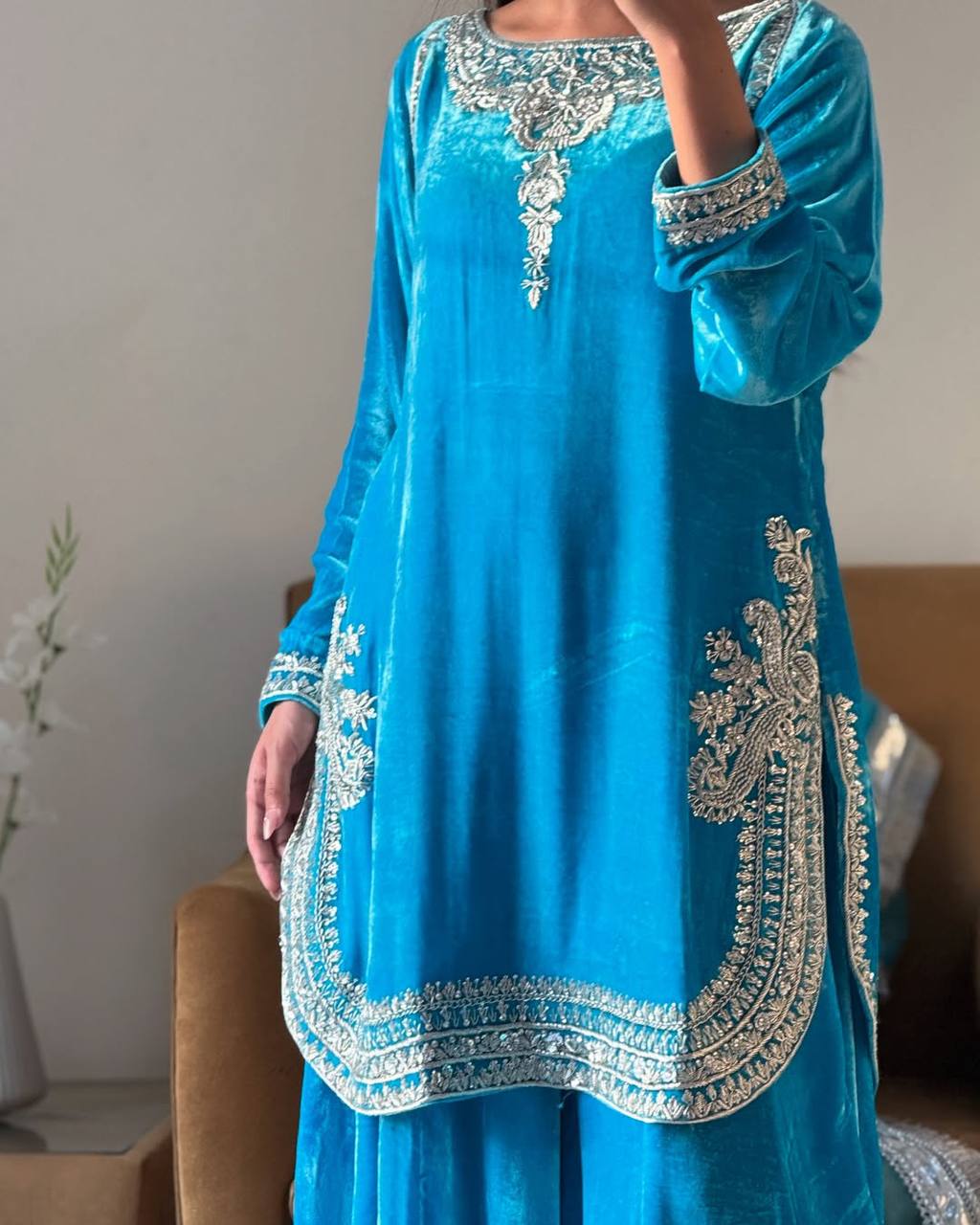 Jenny Designer Fancy Viscose Velvet Suit