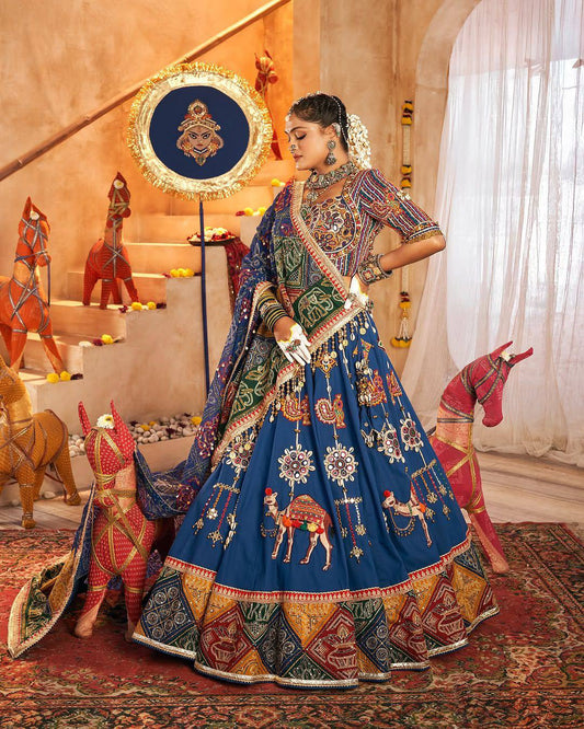 Ishita Mirror Peacock & Camel Heritage Navratri Choli