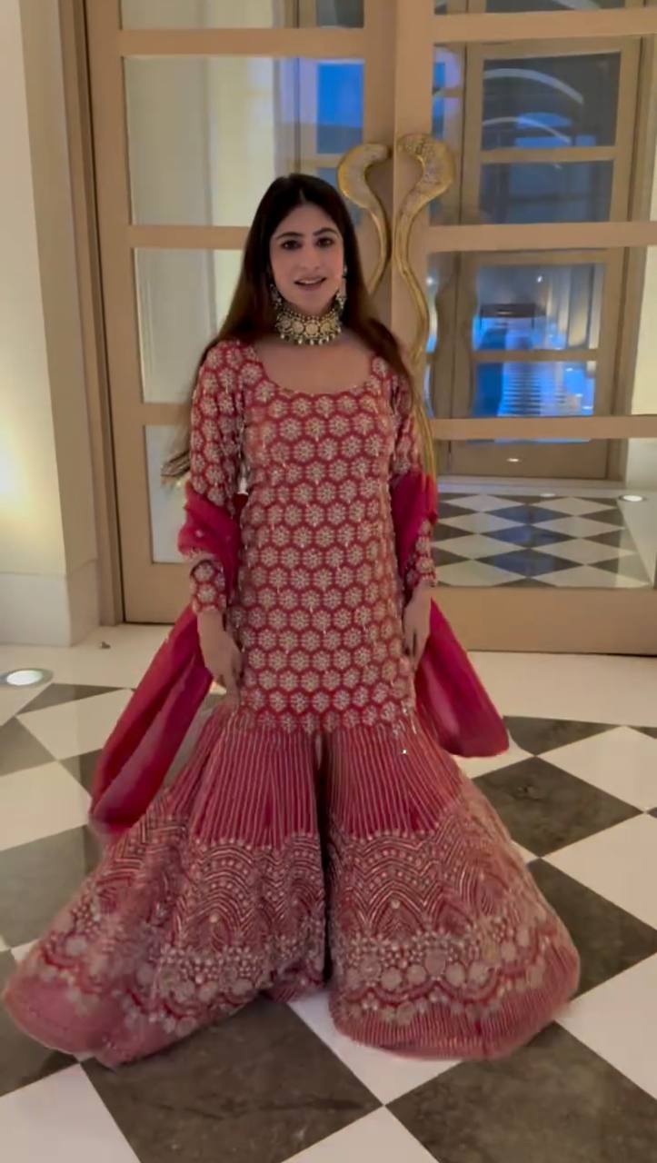 Disha Red Exclusive Crafted Sharara