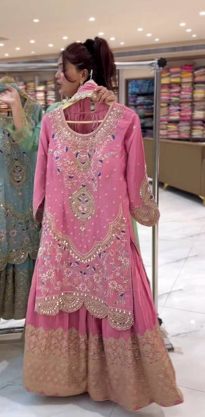 Gulnaar Luxe Heavy Embroidered Suit Set