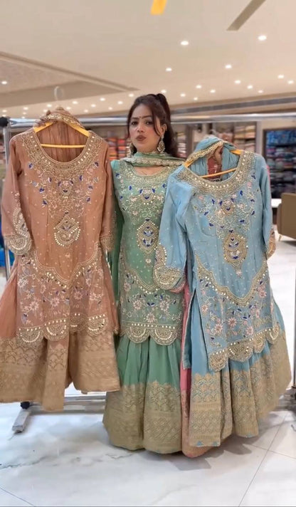 Gulnaar Luxe Heavy Embroidered Suit Set