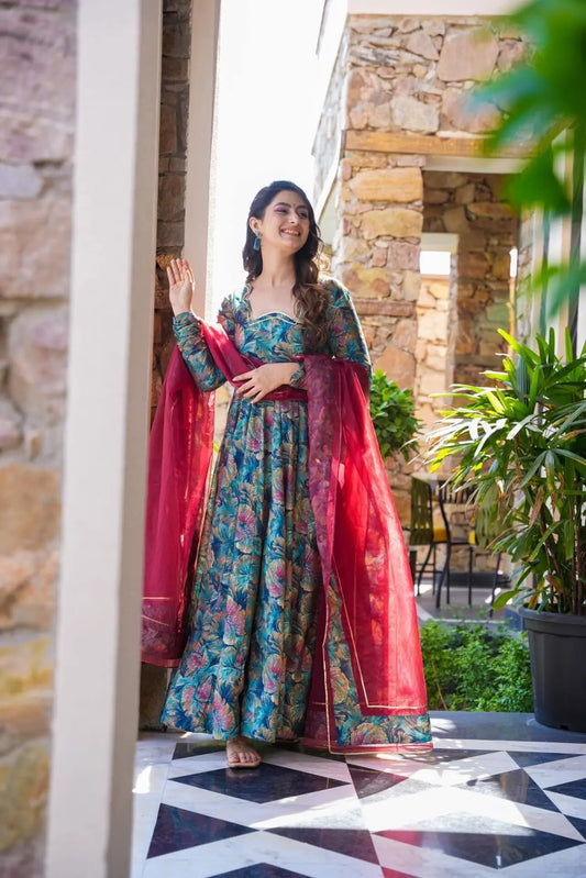 Nidhi Digital Printed Anarkali Suit Set