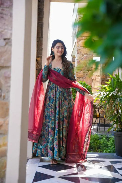 Nidhi Digital Printed Anarkali Suit Set