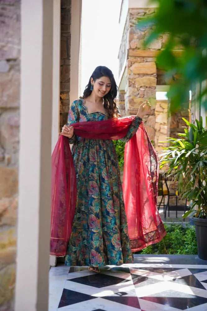 Nidhi Digital Printed Anarkali Suit Set